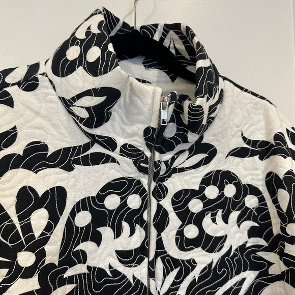 Zara QUILTED PRINTED JACKET. Ecru/Black. Size S. New with Tags. - Picture 8 of 12